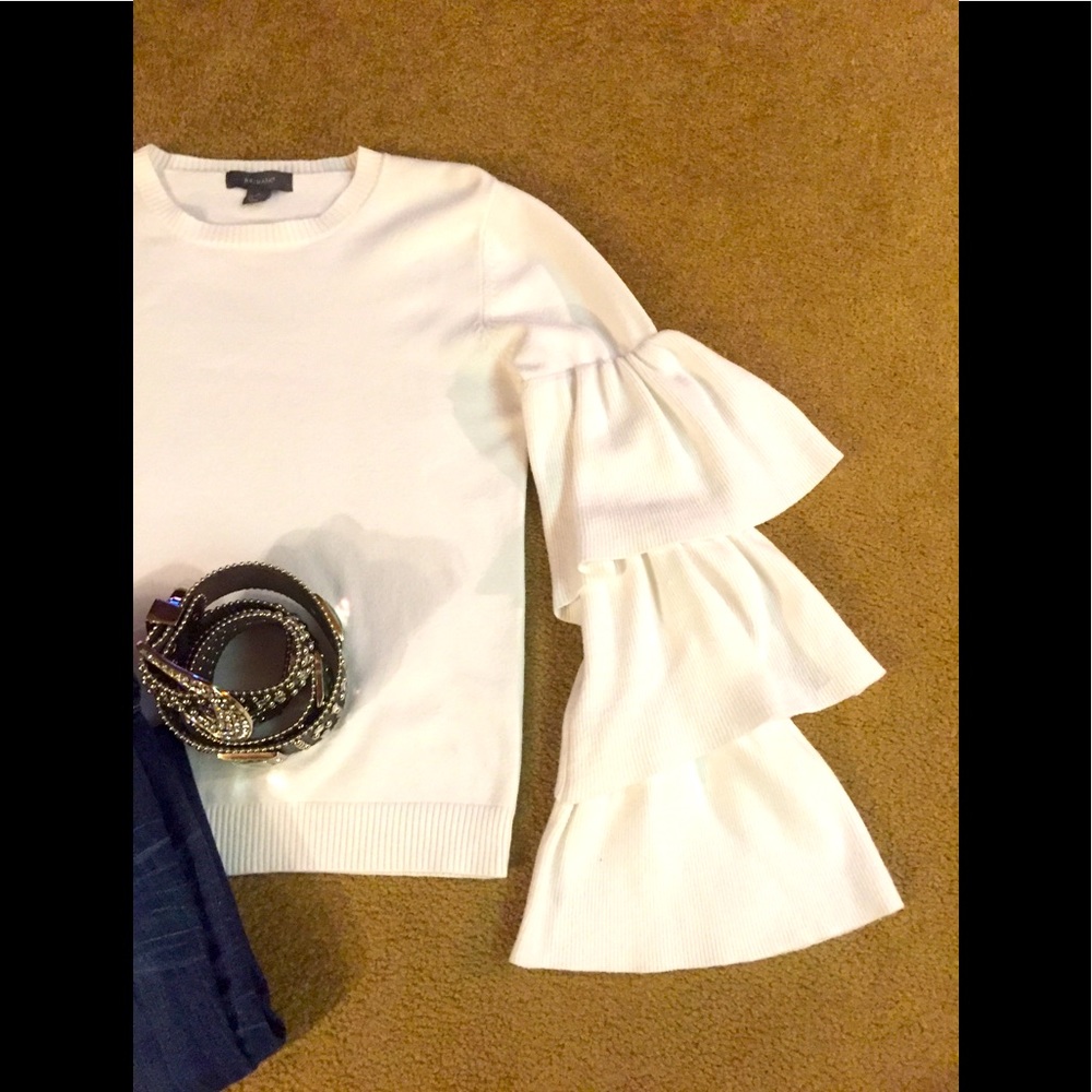 Primary Three Layer Ruffled Sleeves In Whit Top - Picture 2 of 5